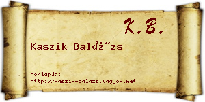 Kaszik Balázs névjegykártya