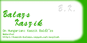 balazs kaszik business card